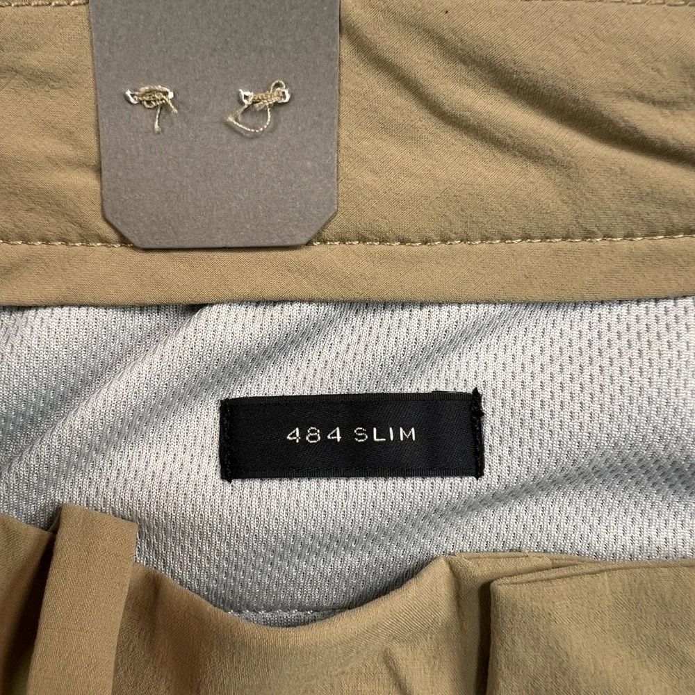 J. Crew 484 Slim Stretch Tech Pants Men 30x32 Khaki Water Resistant Commuter NWT